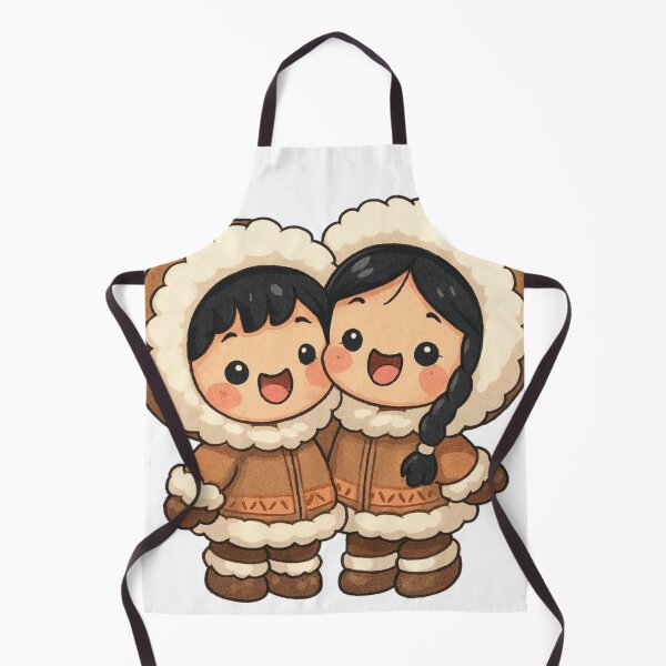Item preview, Kawaii Eskimos in the snow with penguins designed and sold by panchoflex.