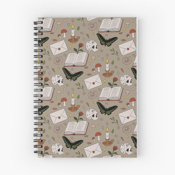 Item preview, Dark Academia Aesthetic Pattern Neutral | Gothic Autumn Skulls, Mushrooms & Books designed and sold by emilyunderworld.