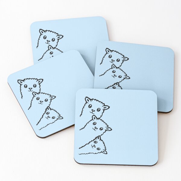 Item preview, Three Cute Baby Llamas Peeking Corner Happy designed and sold by shirt-o-mat.
