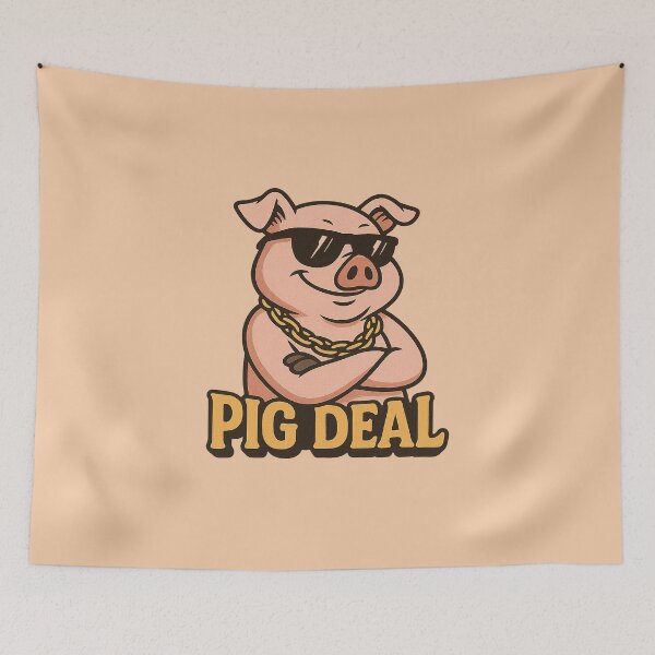 Aperçu de l'œuvre Pig Deal | Funny Confident Pig Pun Design créée et vendue par Bratak.