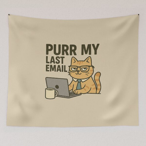 Item preview, Purr My Last Email | Sarcastic Office Cat Design designed and sold by Bratak.