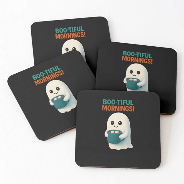 Item preview, Boo-tiful Mornings – Cute Ghost with Coffee Halloween Design designed and sold by Liv Solara.