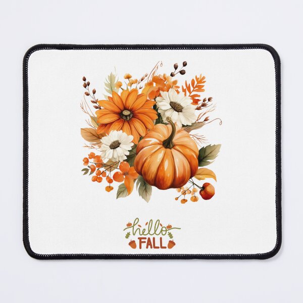 Item preview, Hello Fall – Autumn Pumpkin and Flowers Watercolor Design designed and sold by girl-someone.