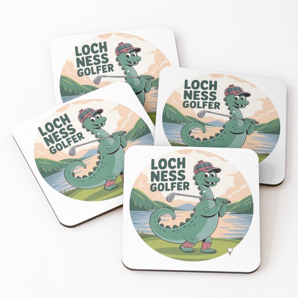 Item preview, Loch Ness Golfer - Cute Nessie Monster Golfing designed and sold by Loom on the Loch.