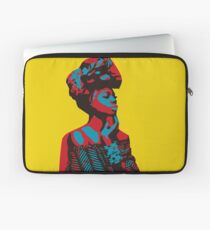 African woman red & blue Laptop Sleeve