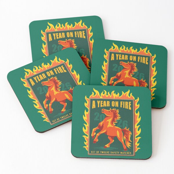 Item preview, Fire Horse 2026 in Vintage Matchbox Style designed and sold by illucalliart.
