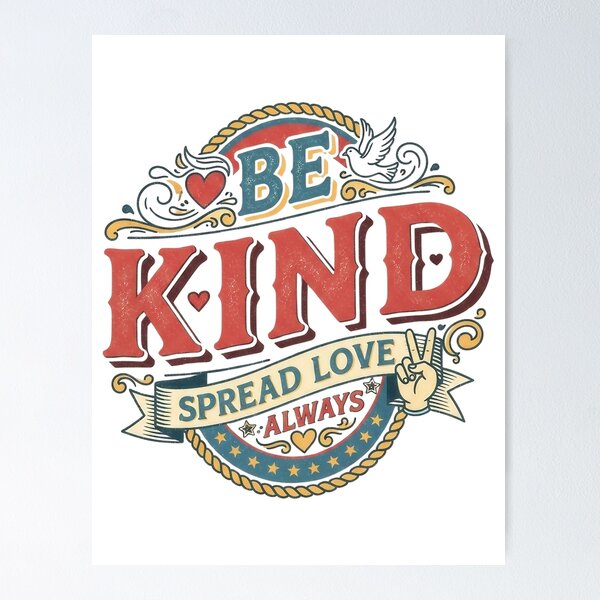 Item preview, Be Kind - Spread love always designed and sold by Funktastic Designs.