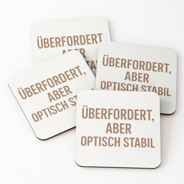 Item preview, Minimalist mental load design – soft mocha typography with humor for every day – overwhelmed, but visually stable designed and sold by DebuggedDressed.
