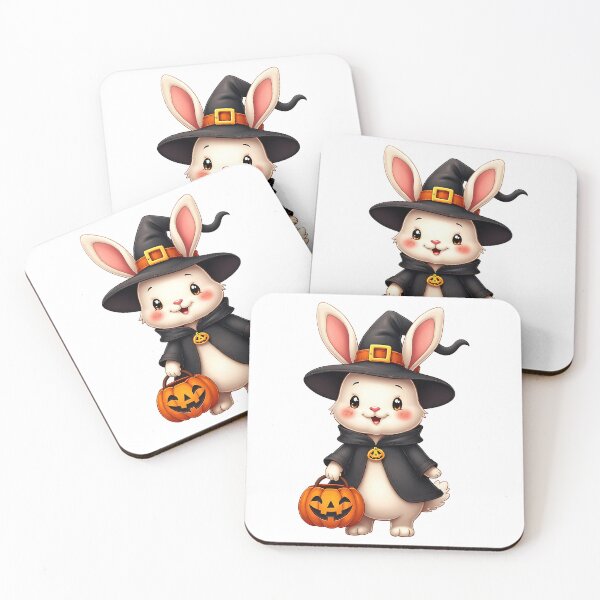 Item preview, Rabbit Witch Pumpkin Cute Kawaii Halloween Fall designed and sold by ArtDesignTp.