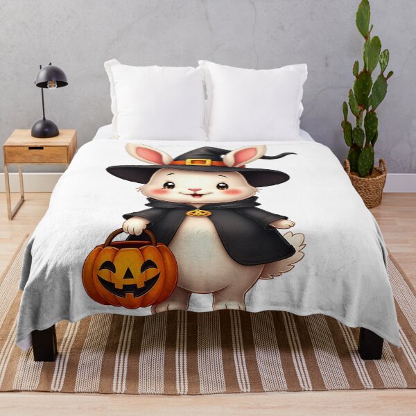 Item preview, Rabbit Witch Pumpkin Cute Kawaii Halloween Fall designed and sold by ArtDesignTp.