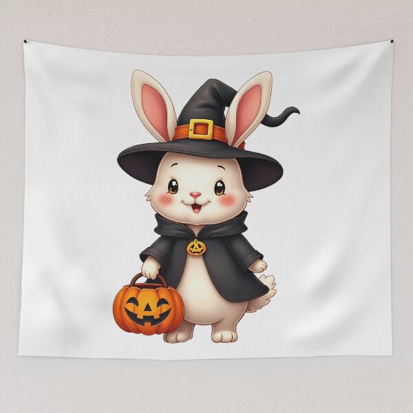 Item preview, Rabbit Witch Pumpkin Cute Kawaii Halloween Fall designed and sold by ArtDesignTp.