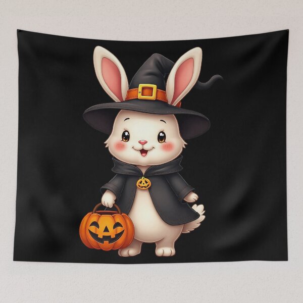 Item preview, Bunny Witch Pumpkin Cute Kawaii Halloween Trick Treat designed and sold by ArtDesignTp.