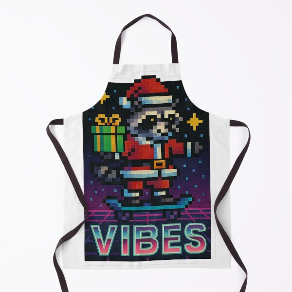 Item preview, Raccoon Santa Hoverboard (Pixel Neon) designed and sold by BadaBingBear.