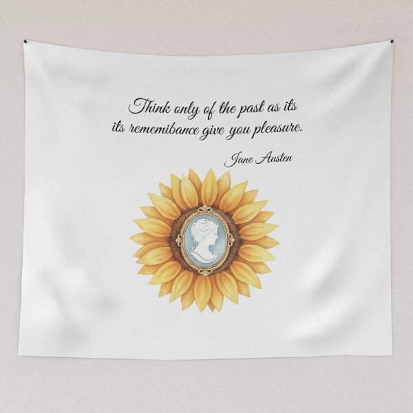 Item preview, Jane Austen Sunflower Quote Art – Regency Cameo & Timeless Wisdom Design designed and sold by Boski22.