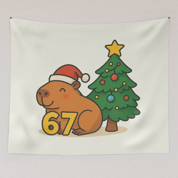 Item preview, Cappy Christmas 67 Six Seven Capybara Santa Xmas Tree Lights designed and sold by SunfullyYours.