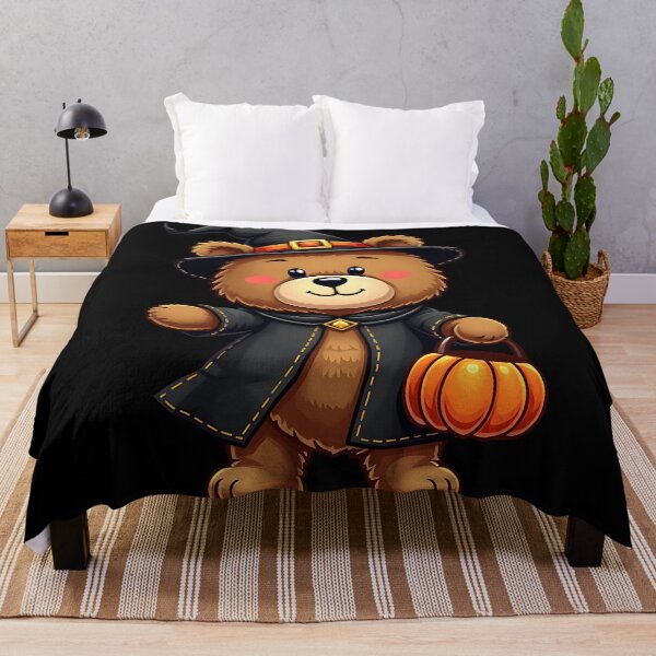 Item preview, Bear Witch Pumpkin Kawaii Cute Halloween Spooky Season designed and sold by ArtDesignTp.