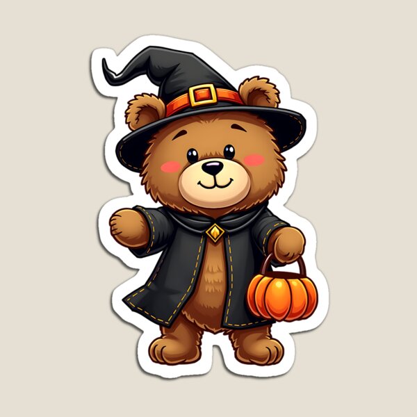 Item preview, Bear Witch Pumpkin Kawaii Cute Halloween Spooky Season designed and sold by ArtDesignTp.