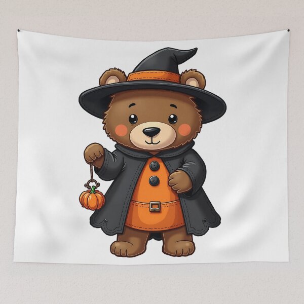 Item preview, Bear Wizard Pumpkin Cute Kawaii Halloween Cozy Fall designed and sold by ArtDesignTp.