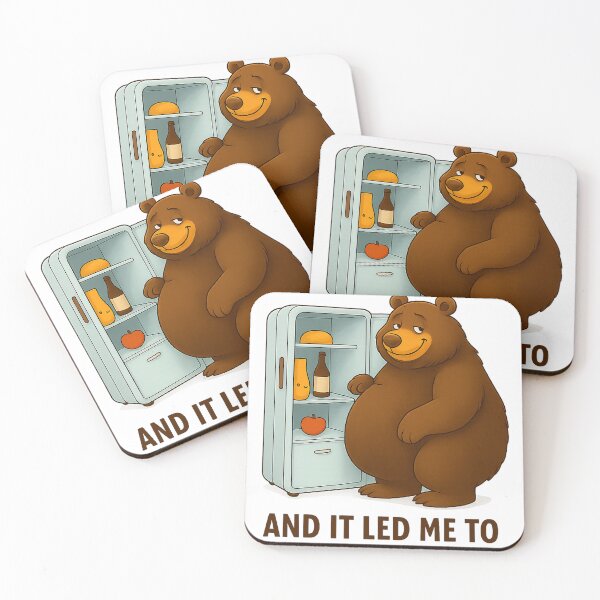 Item preview, Funny Bear “I Followed My Heart and It Led Me to the Fridge” – Cute Food Humor Design designed and sold by Pet Lovers Market.