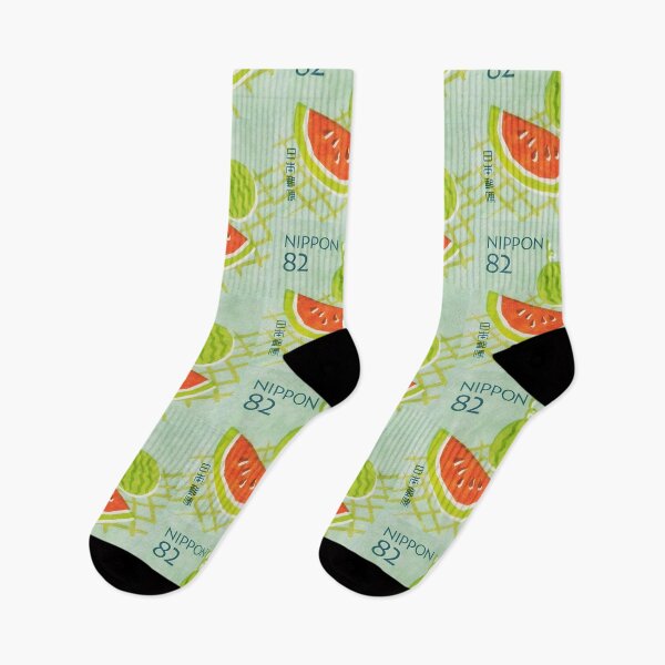 Item preview, Vintage Japanese Nippon Watermelon Postage Stamp pattern designed and sold by gibbianne.