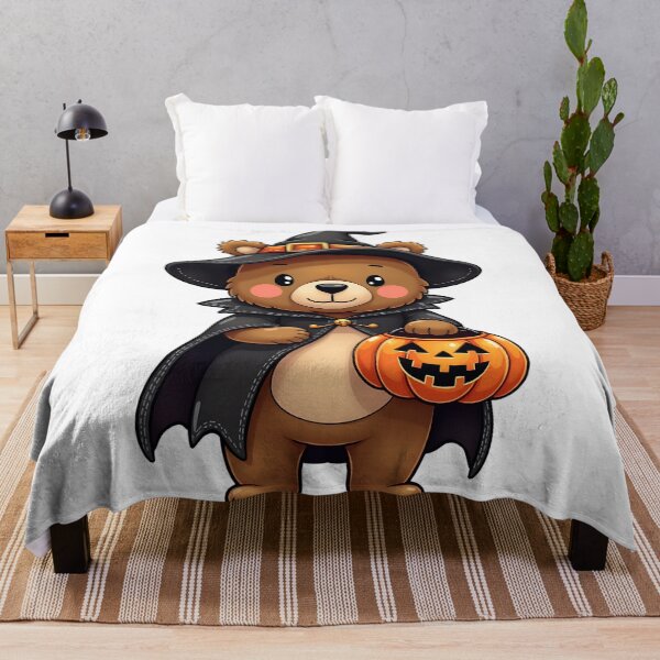 Item preview, Bear Witch Pumpkin Lantern Cute Kawaii Halloween Fall designed and sold by ArtDesignTp.