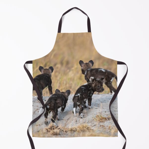 Item preview, New Dawn at the Den — Painted Wolf Pups on the Mound designed and sold by DavideAntoniani.