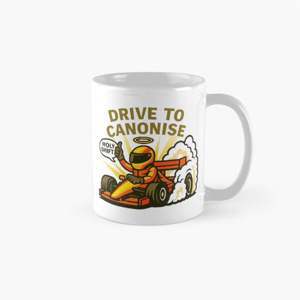 Item preview, Drive to Canonise – Funny F1 Saintly Racing Design designed and sold by FunF1Designs.