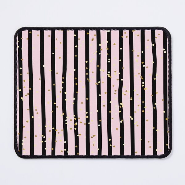 Item preview, Pink and Black Stripes Glitter Dots Pattern designed and sold by Jeallan Designs.
