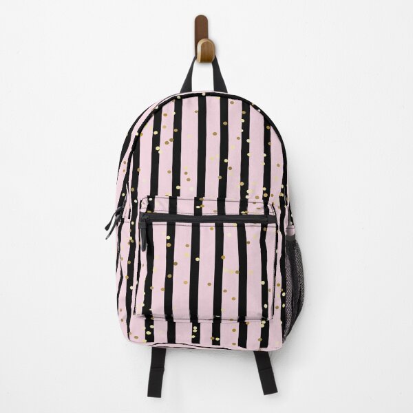 Item preview, Pink and Black Stripes Glitter Dots Pattern designed and sold by Jeallan Designs.