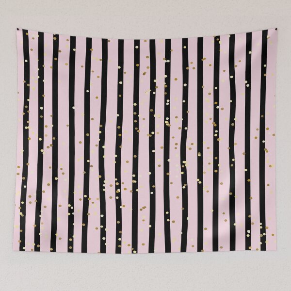 Item preview, Pink and Black Stripes Glitter Dots Pattern designed and sold by Jeallan Designs.