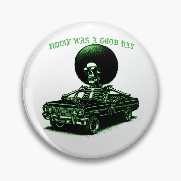 Item preview, Today Was a Good Day — Afro Skeleton in Lowrider 90s Rap Art designed and sold by Sinister prints.