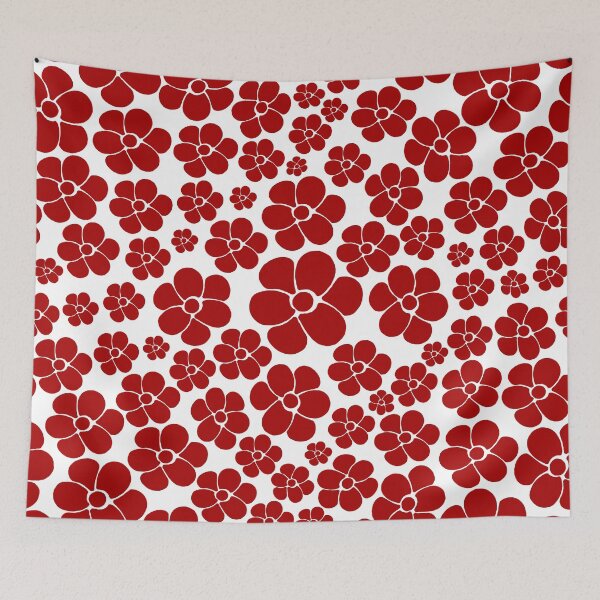 Item preview, Flower Pattern in Red and White designed and sold by LAEC-Shop.