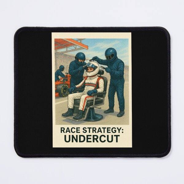 Item preview, Race Strategy: Undercut – Funny F1 Haircut Parody Design designed and sold by FunF1Designs.