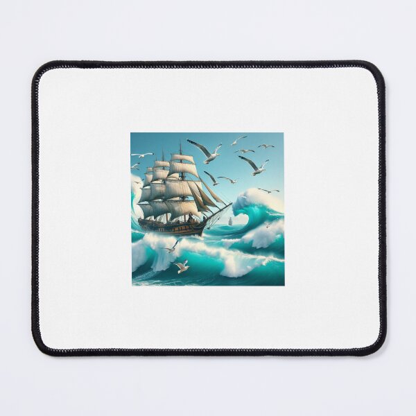 Item preview, Ship on crashing ocean waves designed and sold by lisamariebella1.