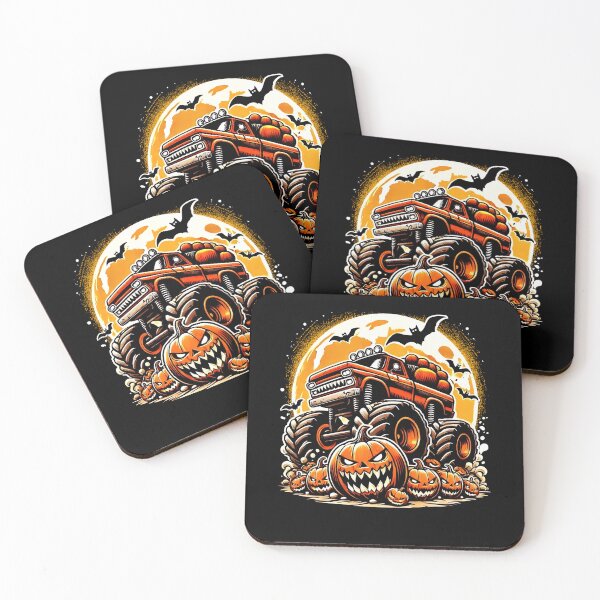 Item preview, Spooky Jack O Lantern Halloween Monster Truck designed and sold by AdelinaPi.