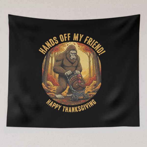 Item preview, Bigfoot Sasquatch and Turkey in Thanksgiving autumn designed and sold by CG Studio.