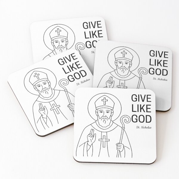 Item preview, St Nicholas (St Nick) Santa Claus Quote - Give Like God designed and sold by saintsnscholars.