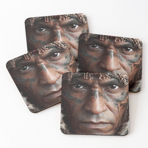 Item preview, Native Warrior Chief – Intense Tribal Portrait Art designed and sold by Lamarcy.