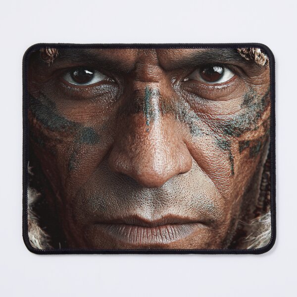 Item preview, Native Warrior Chief – Intense Tribal Portrait Art designed and sold by Lamarcy.