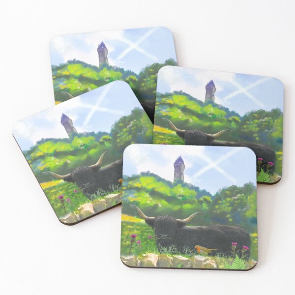 Item preview, ‘Guardian Of The Wallace Monument” Thistle The Highland Cow designed and sold by Printfantasia .