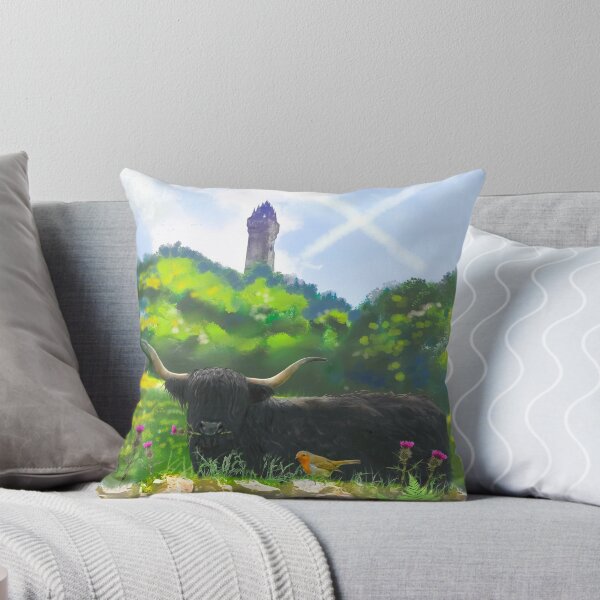 Item preview, ‘Guardian Of The Wallace Monument” Thistle The Highland Cow designed and sold by Printfantasia .