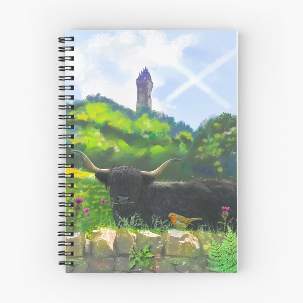 Item preview, ‘Guardian Of The Wallace Monument” Thistle The Highland Cow designed and sold by Printfantasia .