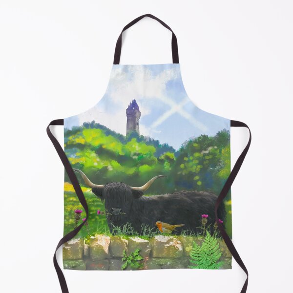 Item preview, ‘Guardian Of The Wallace Monument” Thistle The Highland Cow designed and sold by Printfantasia .