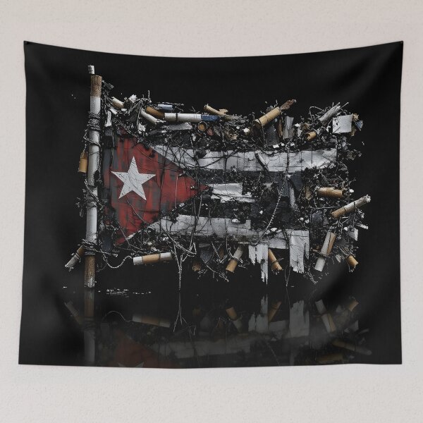 Item preview, “Flag of Ashes – Abstract Reconstruction” designed and sold by KUBANOPLUS ART.
