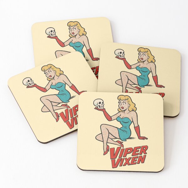Item preview, Viper Vixen – Retro Pin-Up with a Bite | Vintage Comic Femme Fatale designed and sold by Victor Shadehorn.