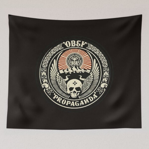 Item preview, OBEY PROPAGANDA DYSTOPIAN ORWELLIAN SLOGAN - with black background designed and sold by Big Bang Canvas.