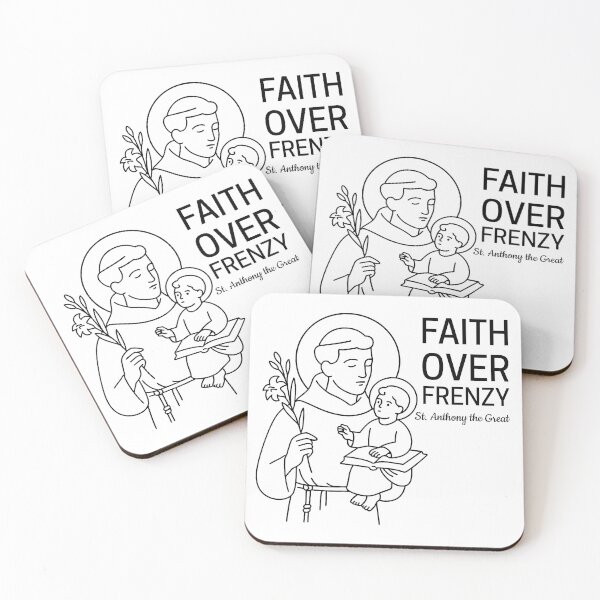 Item preview, St Anthony Quote - Faith Over Frenzy designed and sold by saintsnscholars.