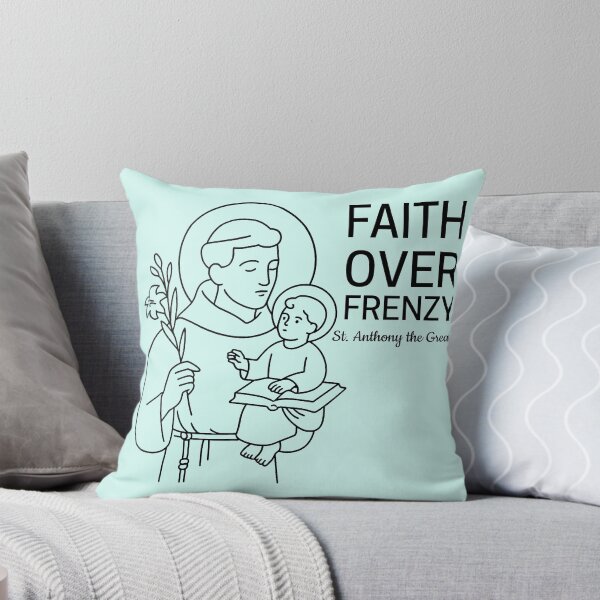 Item preview, St Anthony Quote - Faith Over Frenzy designed and sold by saintsnscholars.