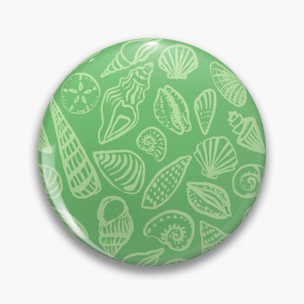 Item preview, Green Coastal Beach Seaside Seashell Pattern designed and sold by Patternandflow.