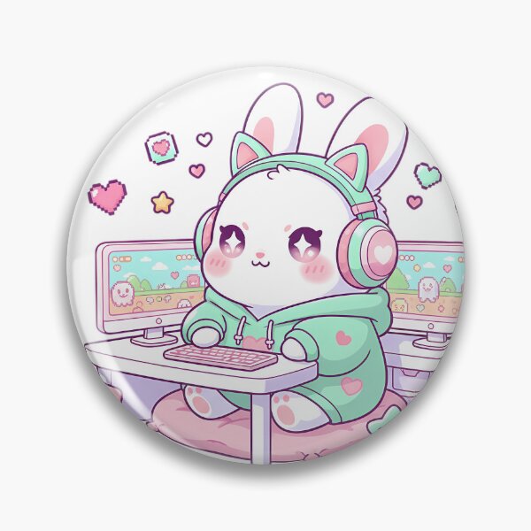 Item preview, Kawaii Bunny Gamer Girl designed and sold by Drip stamp.